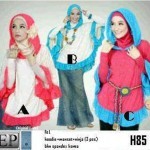 Hijabers 3in1 H85 (hoodie+manset+ninja (3 pcs) spandex allsize fit L - 119rb