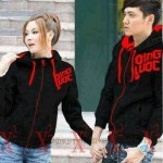 Jaket Couple Qing Red Black Hodie Babytery - 119rb