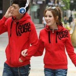 Jaket Couple Qing Red Hoodie Babytery - 119rb