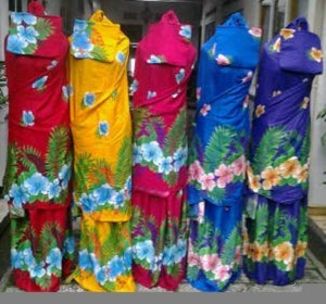 Mukena Bali Motif Bunga Sepatu - Mukbal Santung Murah 