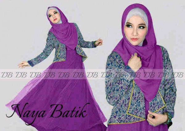 P895 Baju Pesta Batik NAYA ungu