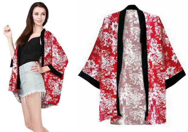 Cardi Kimono Motif Bunga  Blazer Cewek Model Terbaru 