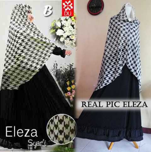 A056 gamis eleza houndstooth (real pic)