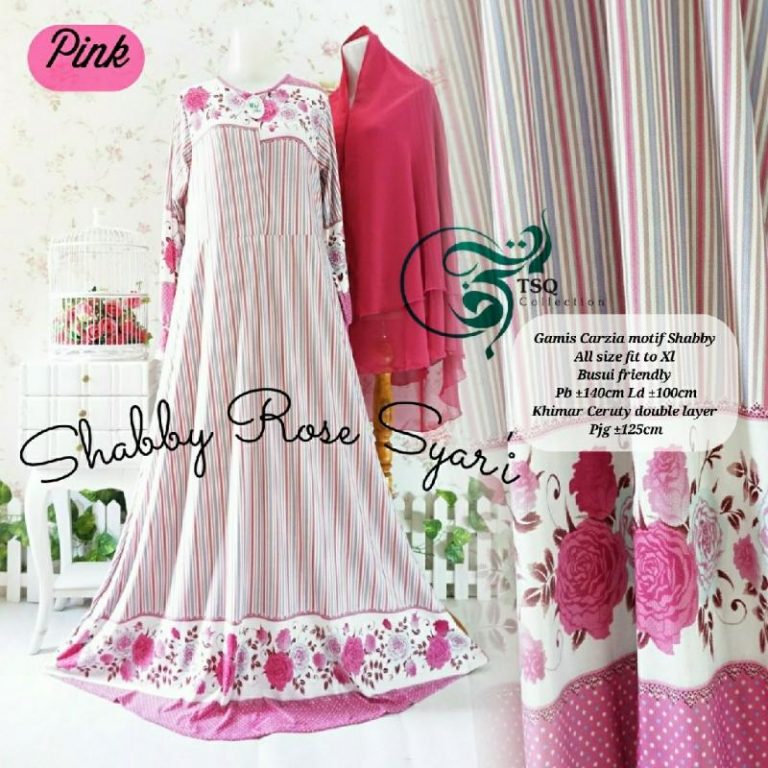 gamis jersey shaby rose pink