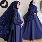 gamis syar'i wolfis bubble cute butterfly navy