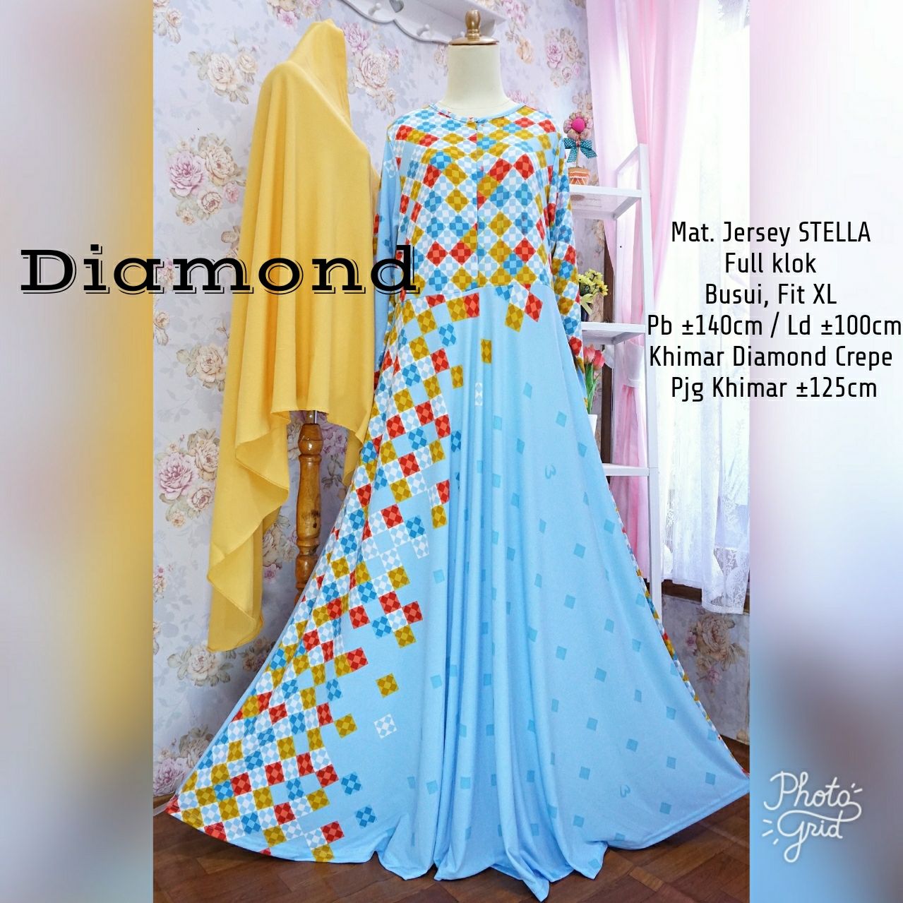 Diamond Syar i Jersey Stella Gamis  Baju Muslim Murah 