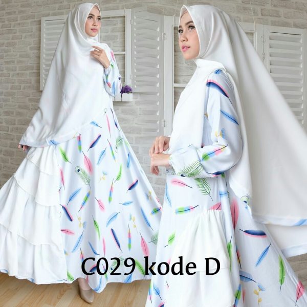 baju muslim syari putih cantik  butik jingga