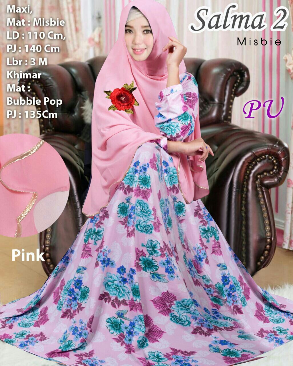 Baju Muslim Cantik Salma Syari Model Gamis Terbaru Butik Jingga