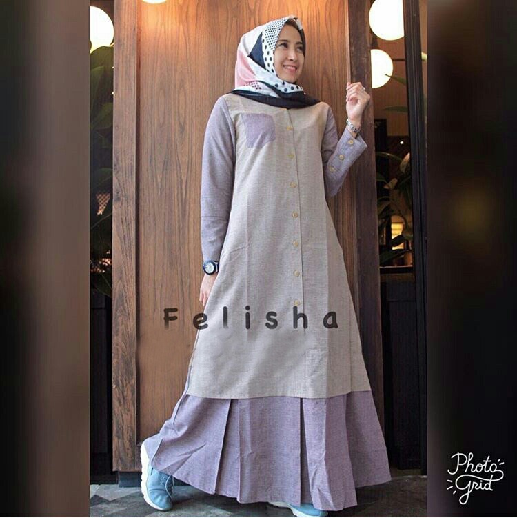 gamis remaja modern maxi felisha baju muslim terbaru