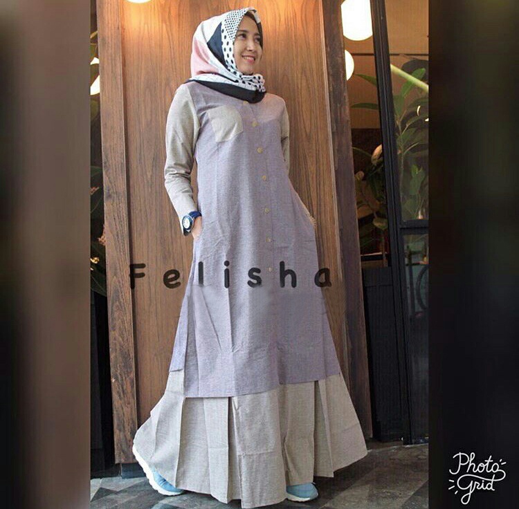 gamis remaja modern maxi felisha baju muslim terbaru