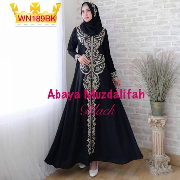 Gamis Pesta Bordir Abaya Musdalifah - Baju Muslim MOdern 