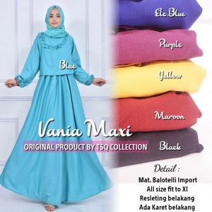 Gamis Modern Vania Maxi Baloteli - Baju Muslim Polos 
