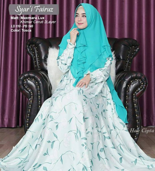 Gamis Maxmara Motif Fairuz Syari - Baju Muslim Modern 