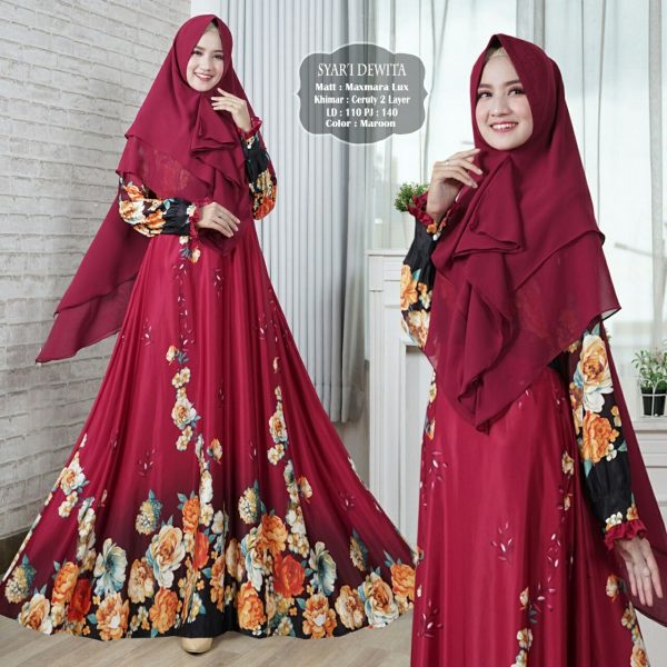 Gamis Syari Maxmara Dewita. Baju Muslim Modern - Butik Jingga