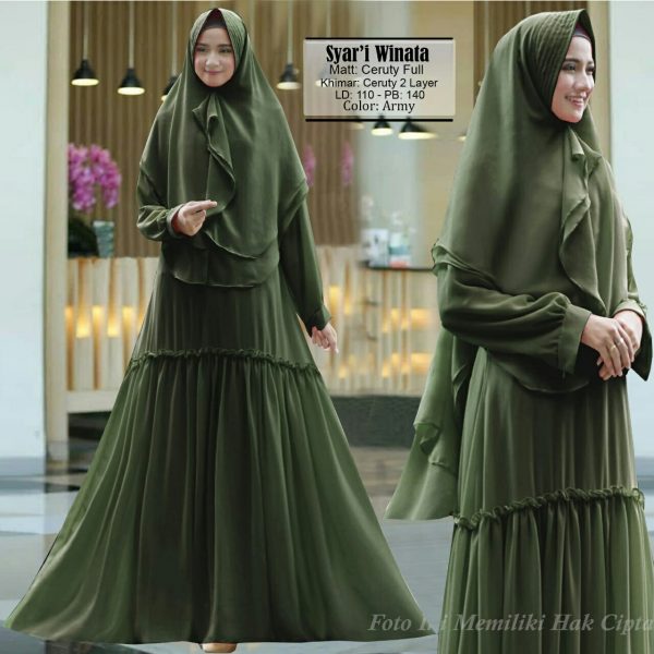 Gamis Syari Ceruty Winata. Baju Muslim Modern - Butik Jingga