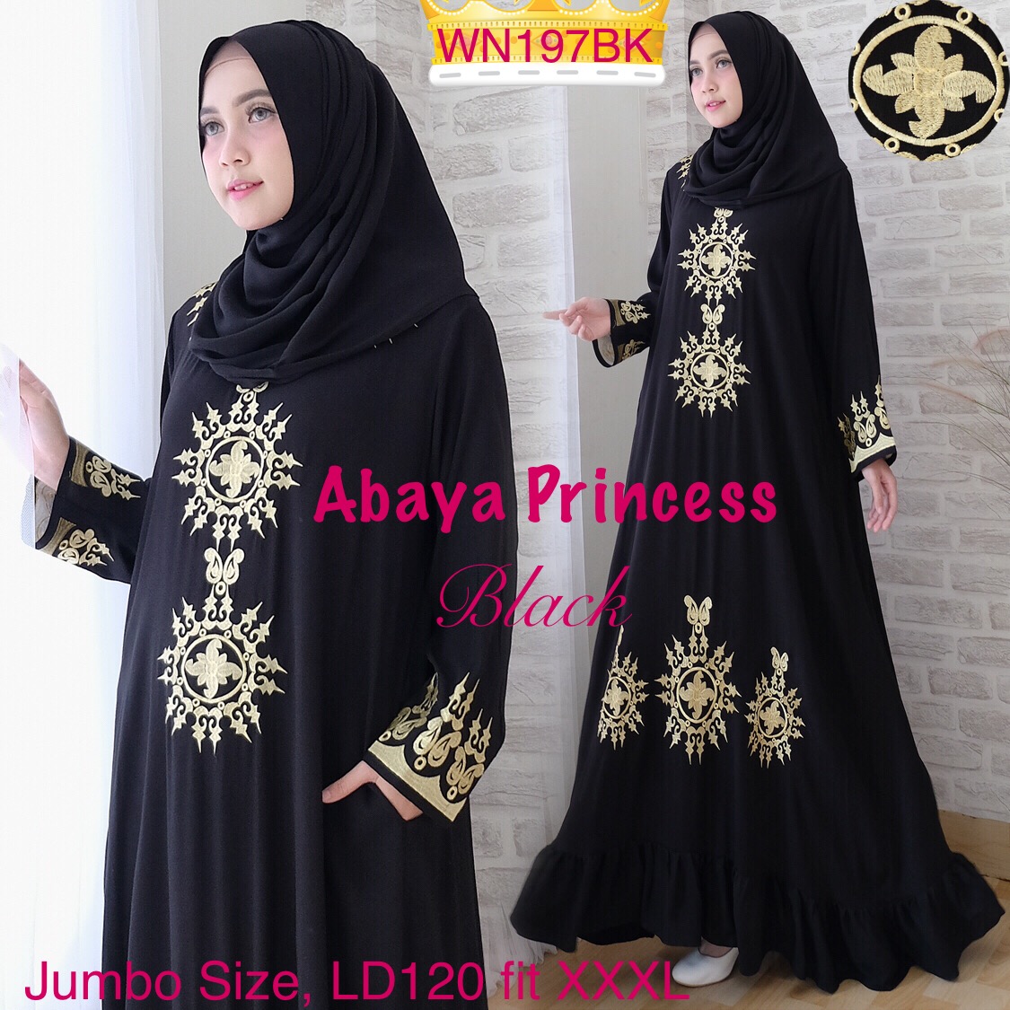 Gamis Abaya Princess Super Jumbo. Baju Muslim Ukuran Besar 