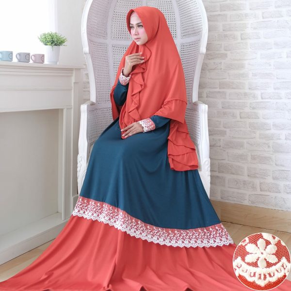 Gamis Laudia Syari Amunzen. Baju Muslim Jersey - Butik Jingga